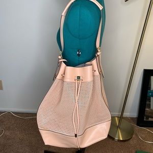 Peach pleather perforated Vince Camino Satchel
